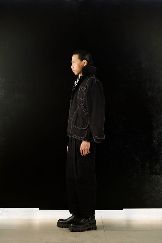 Twin Pleat Trousers - Black