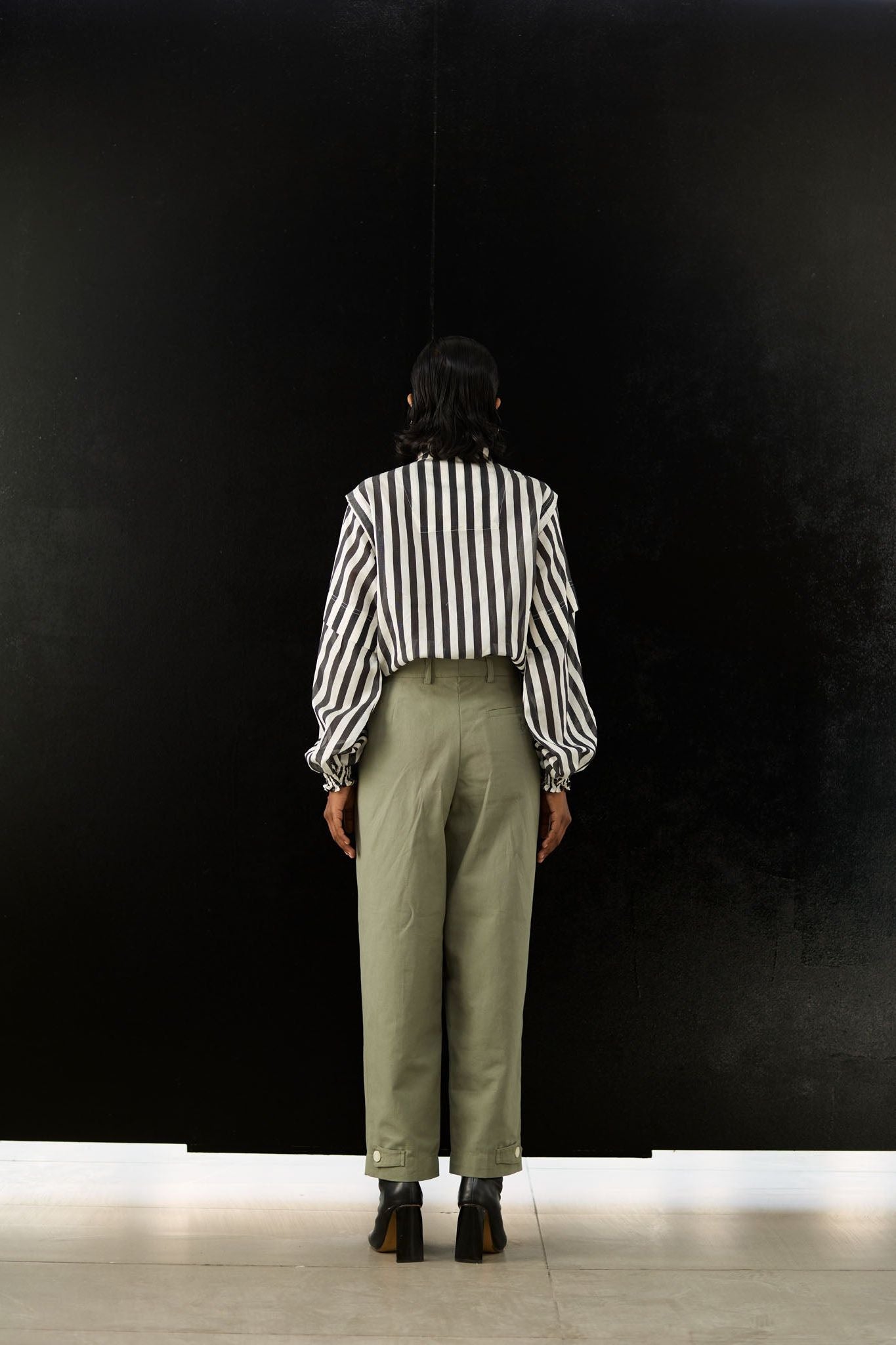 Twin Pleat Trousers - Green