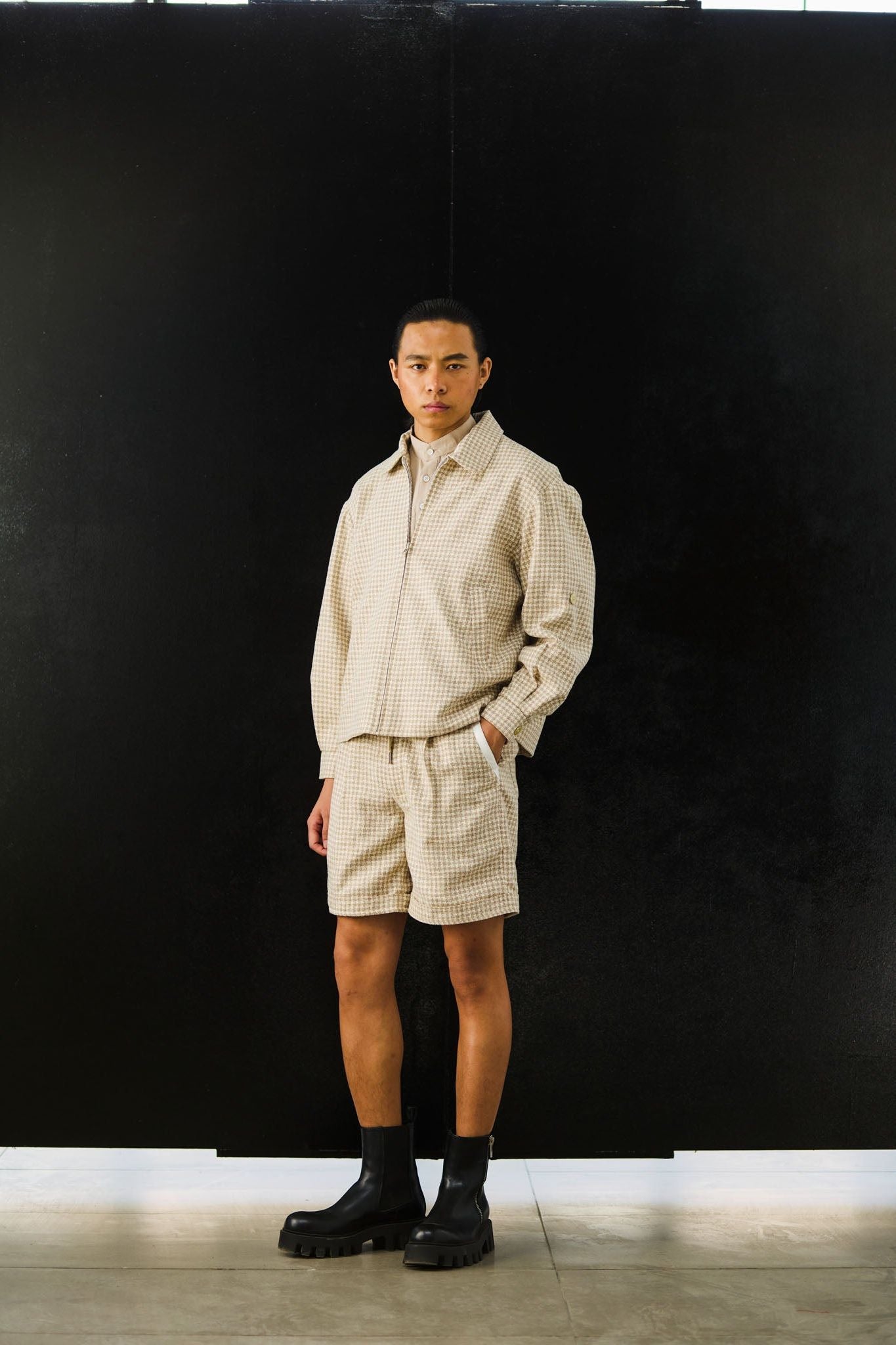 Panelist Jacket in Woven Sand
