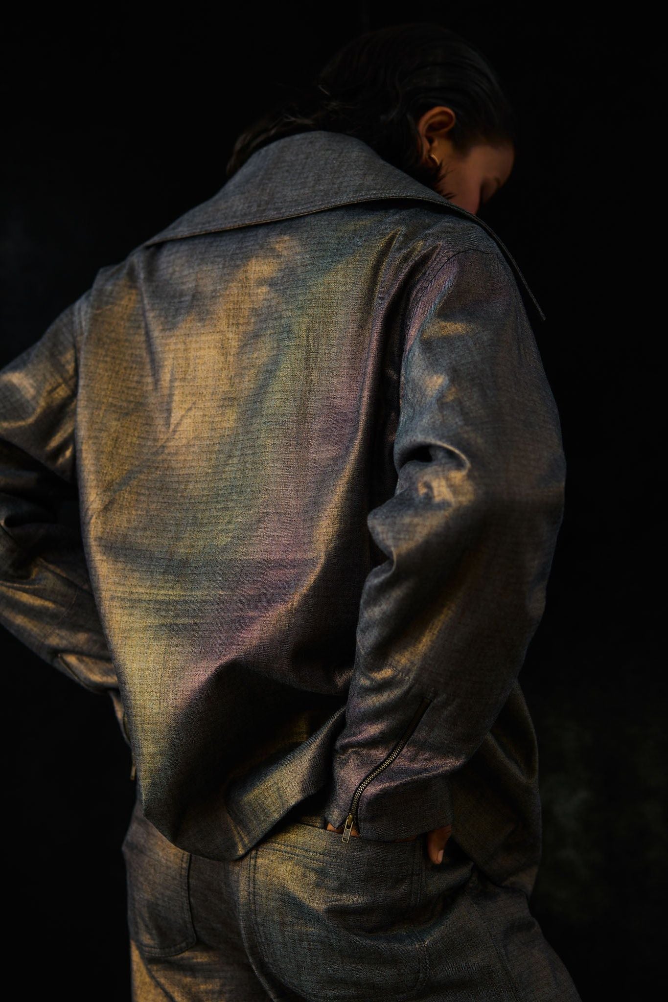 Graphite Moss Biker Blazer