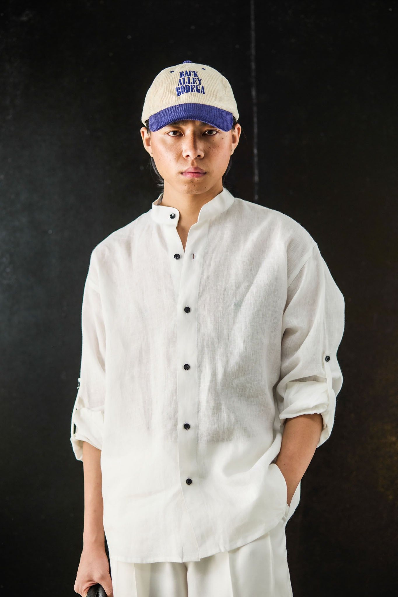 Press Collar Shirt - White Linen