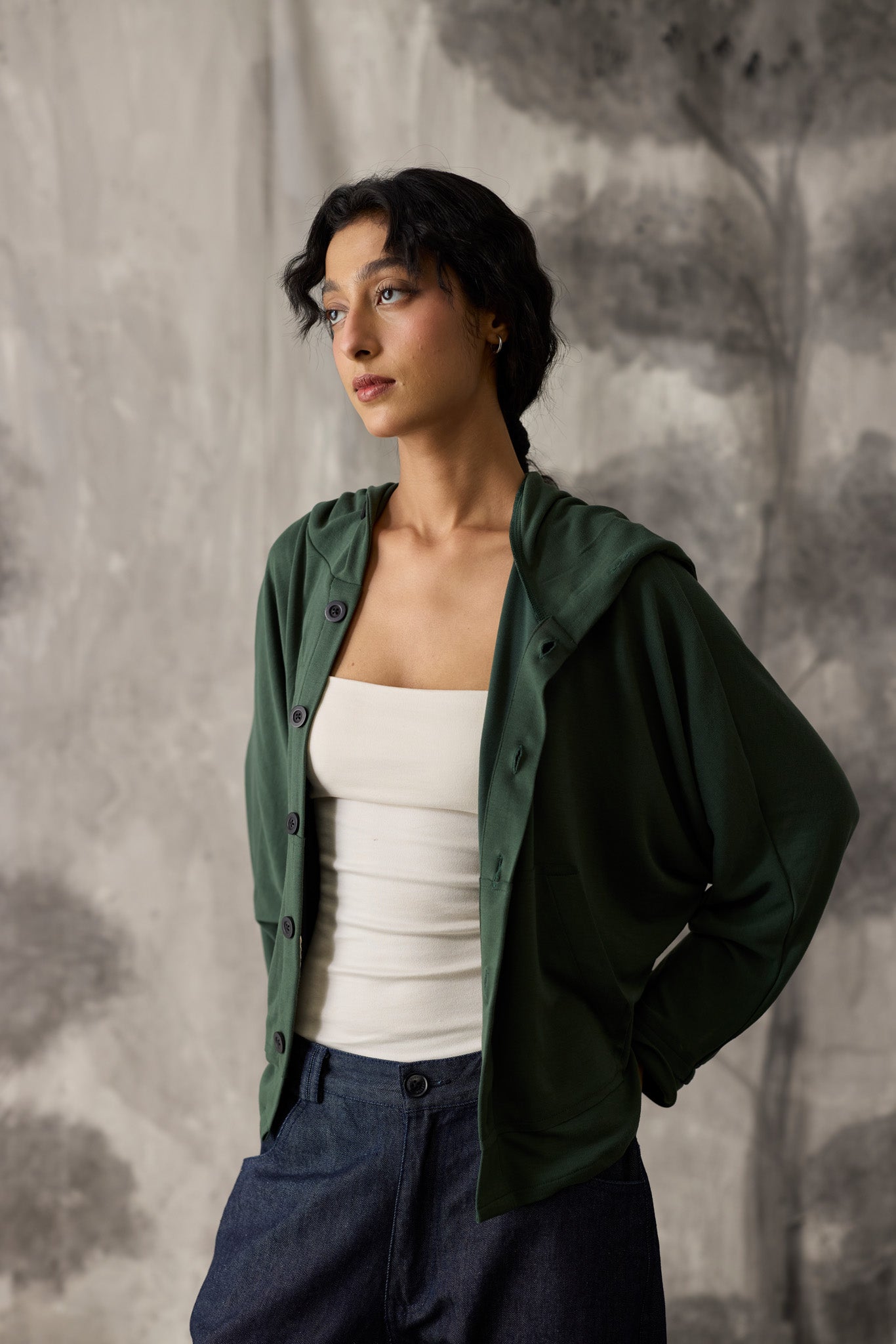 Green Dolman Hoodie - Women
