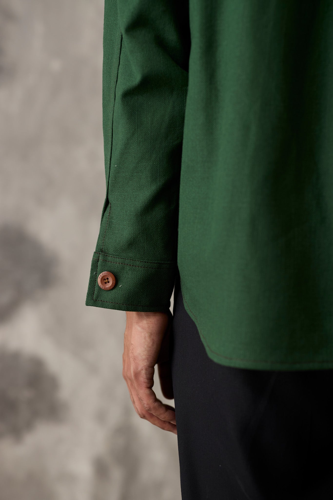 Green Linen Work Shirt - Men