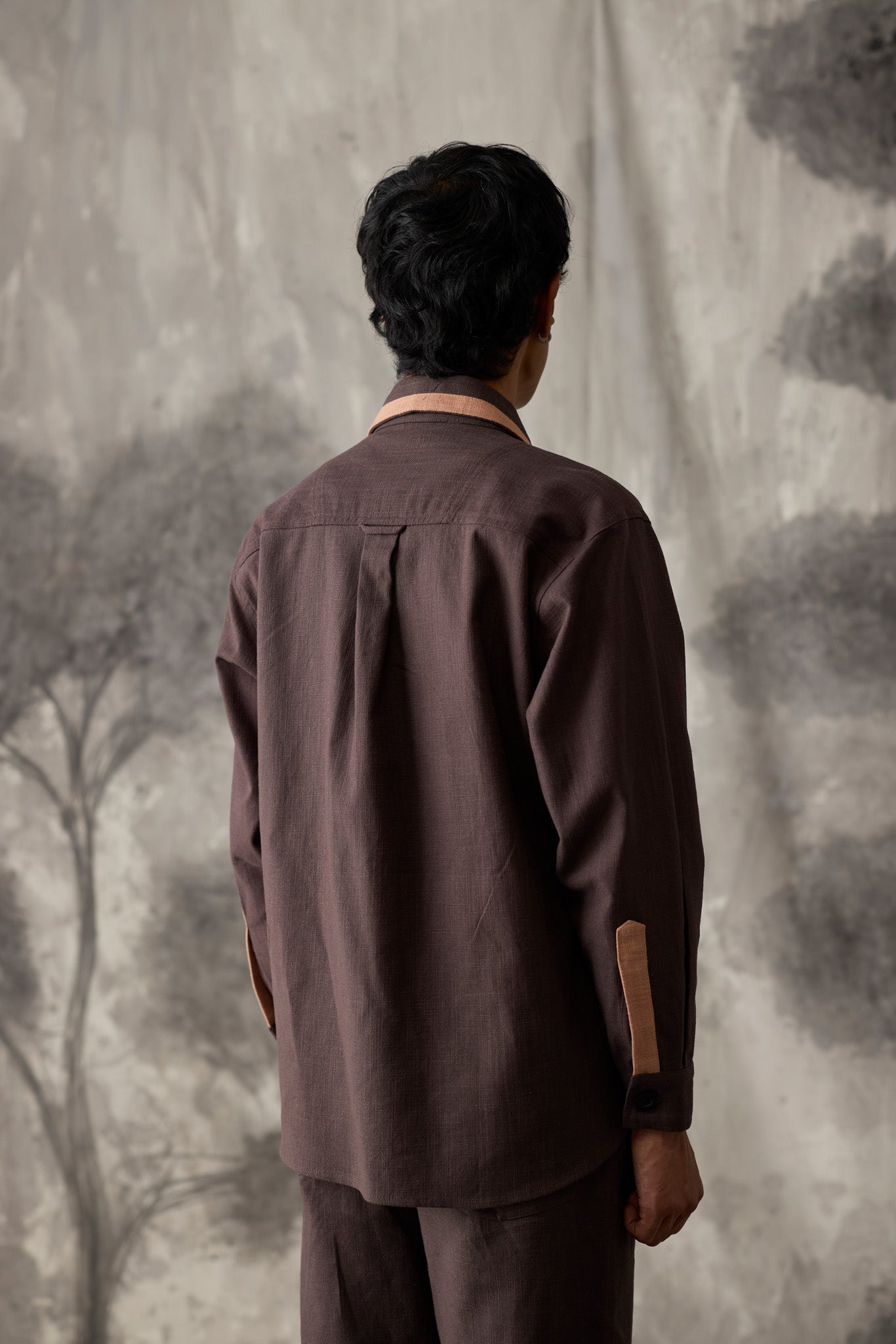 Brown Linen Overshirt - Men