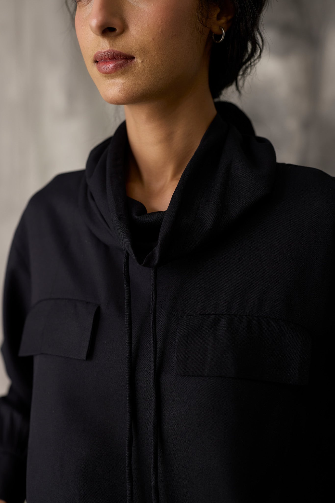 Black Tencel Work Shirt - Women