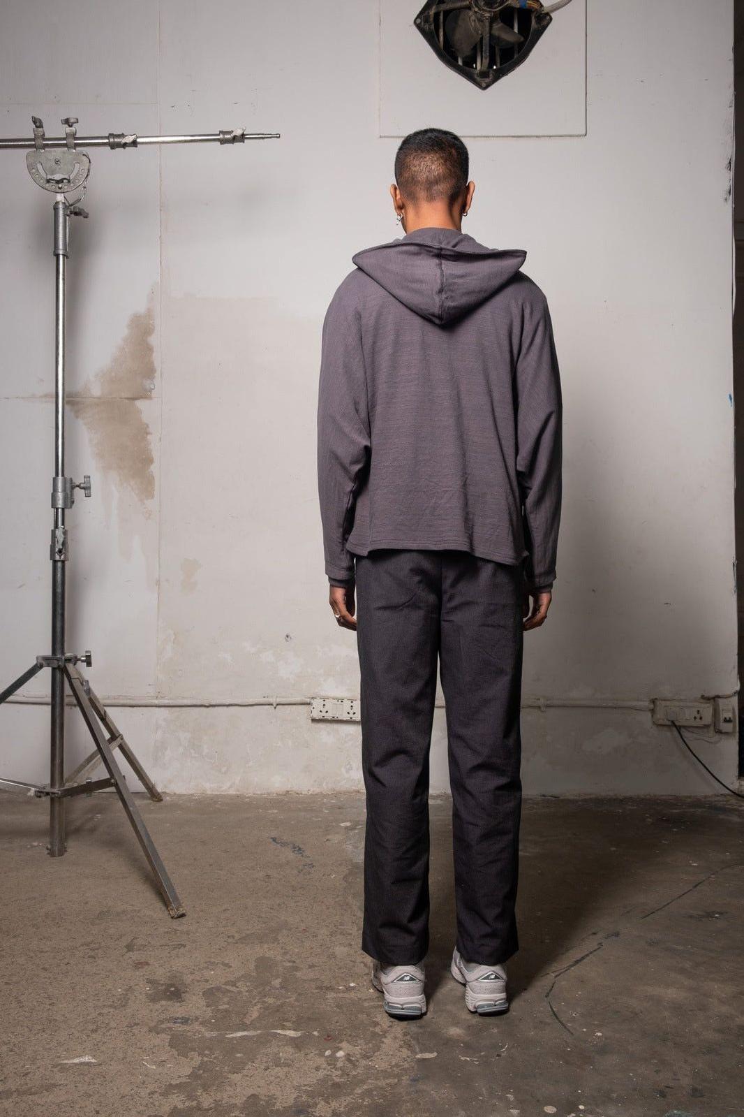 Knit Grey Button Down Hoodie