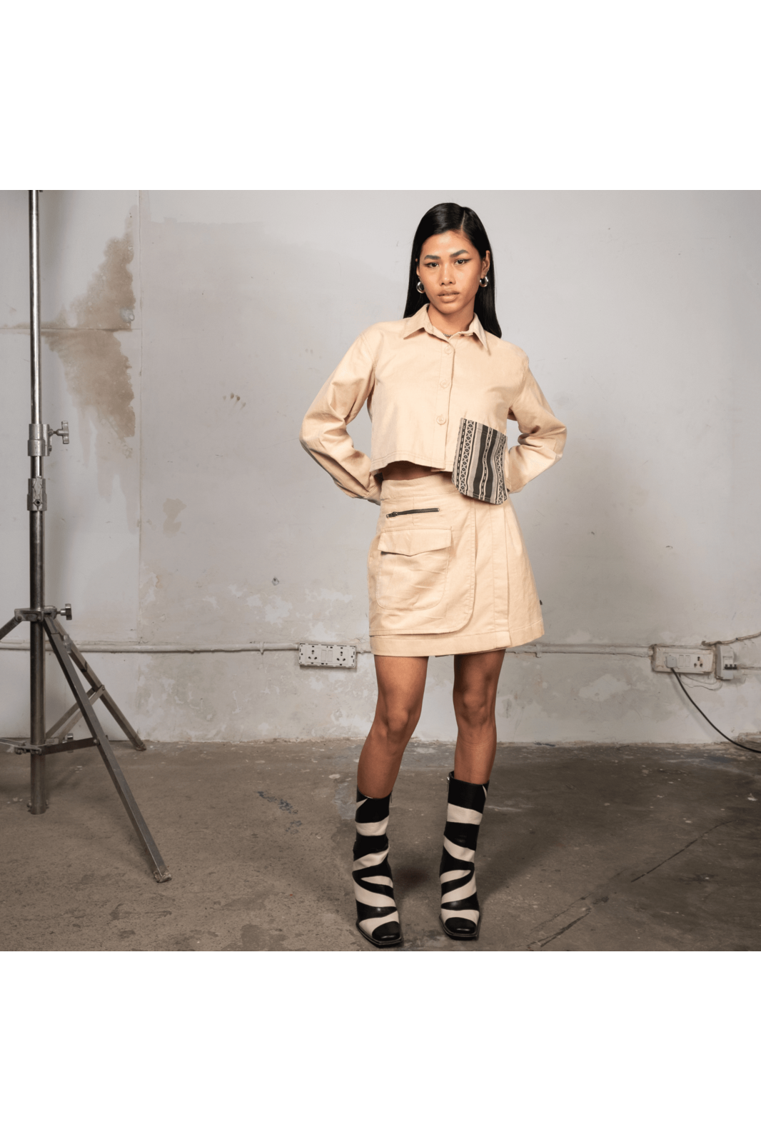 Desert Sand Corduroy Cropped Shirt