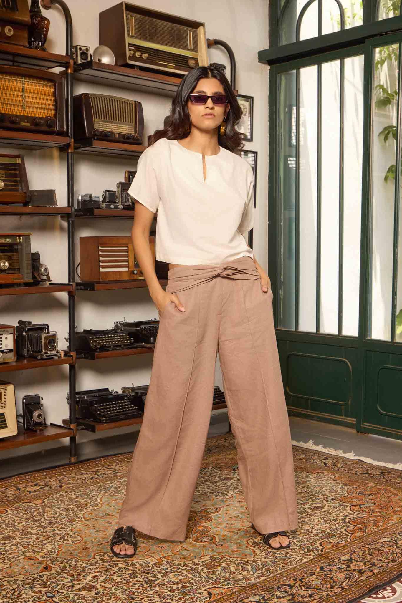 Flared Linen Pants