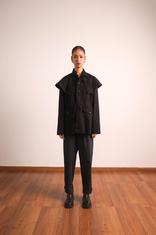 Caped Chore Shirt - Black