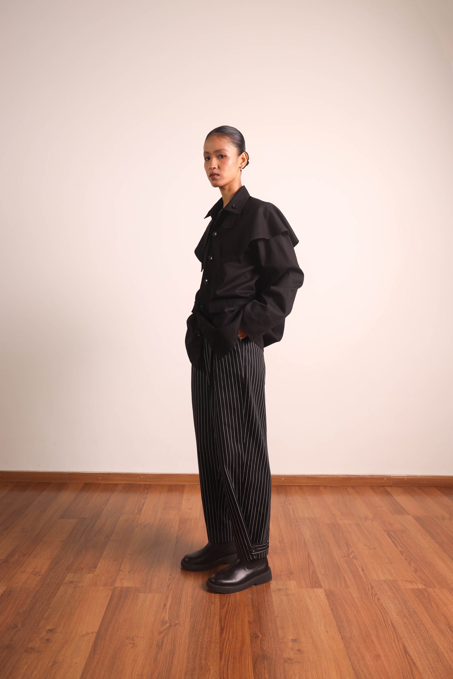 Caped Chore Shirt - Black