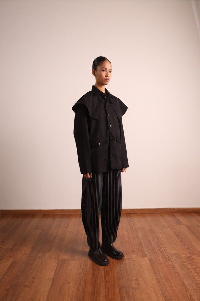 Caped Chore Shirt - Black