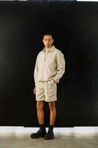 Panelist Jacket in Woven Sand