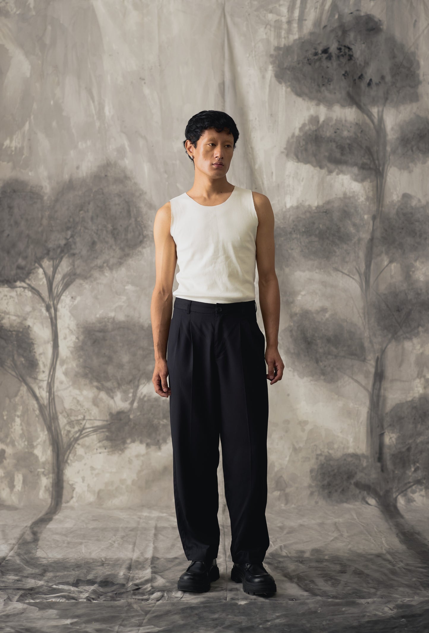 Black Tencel Trousers - Men