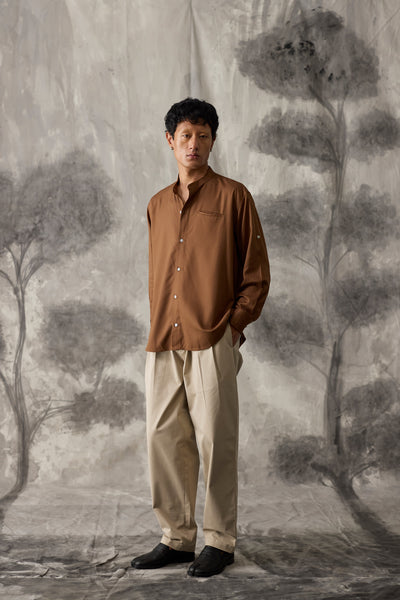 Brown Tencel Shirt - Men