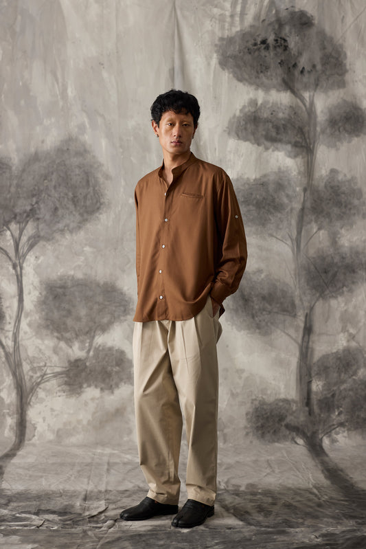 Brown Tencel Shirt - Men