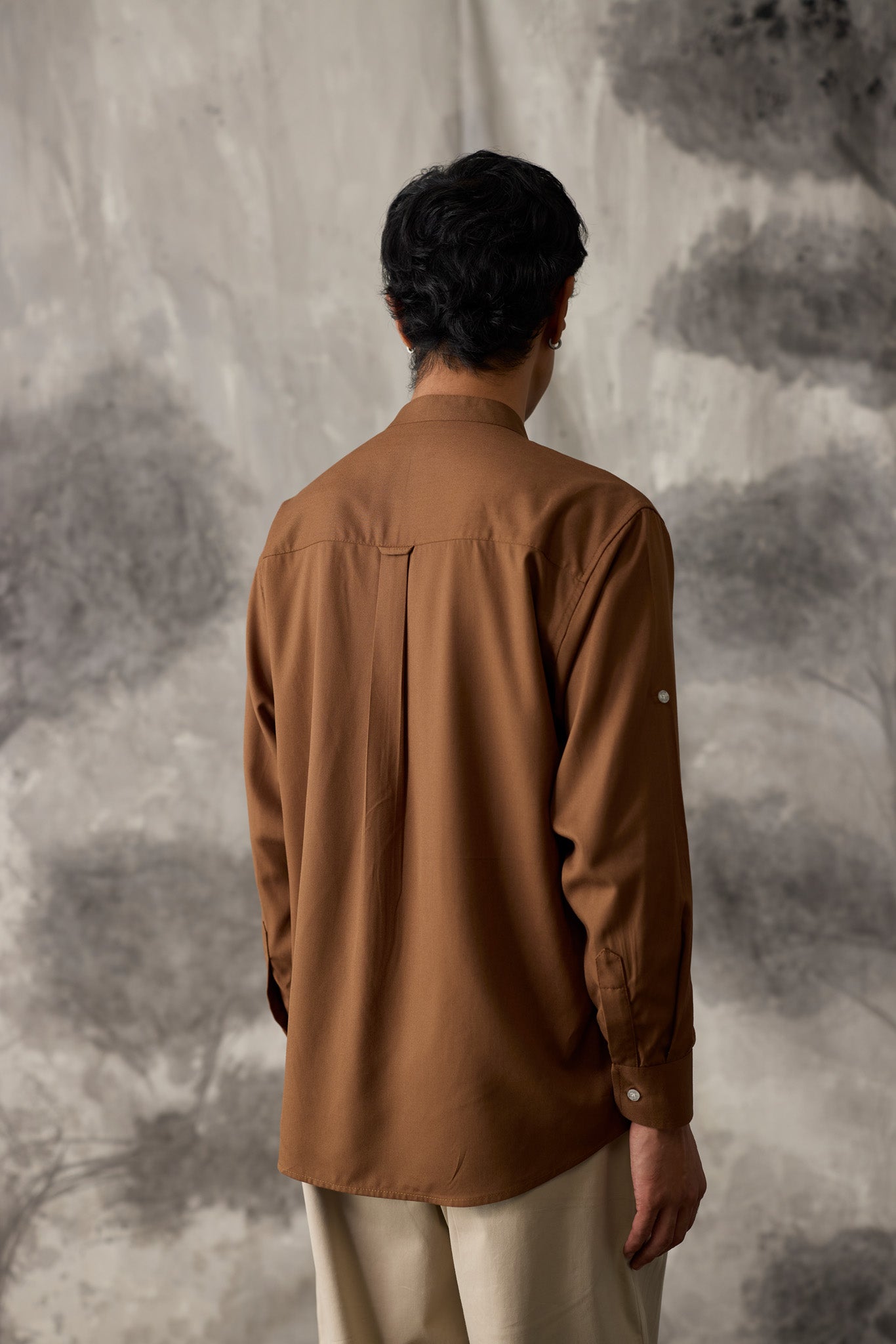 Brown Tencel Shirt - Men