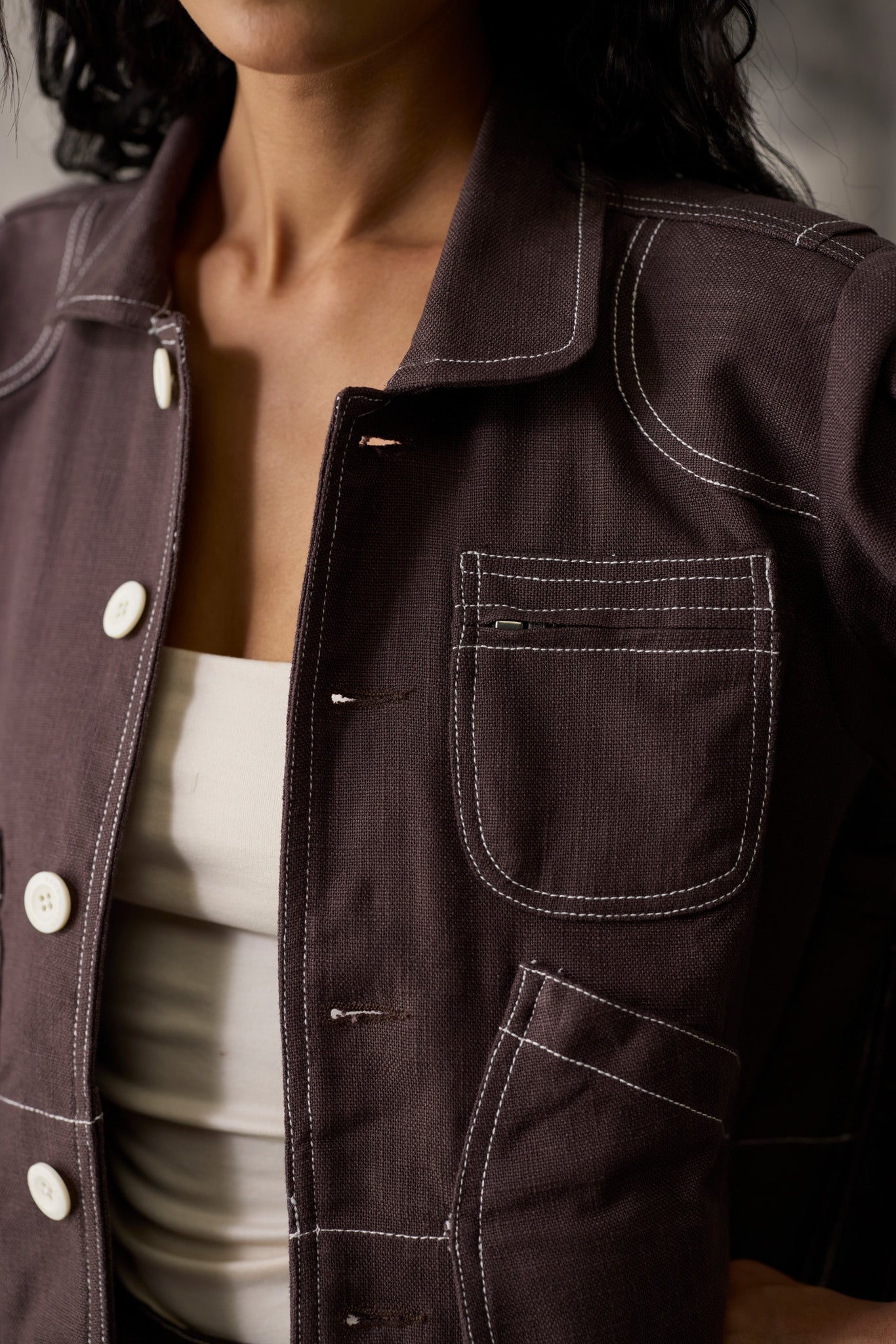Linen Field Jacket - Women