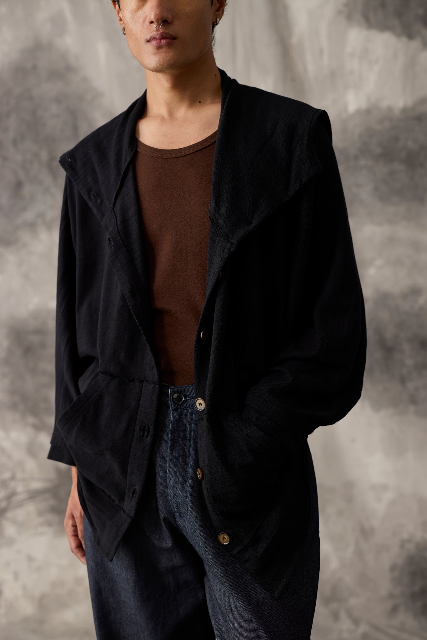 Black Dolman Hoodie - Men