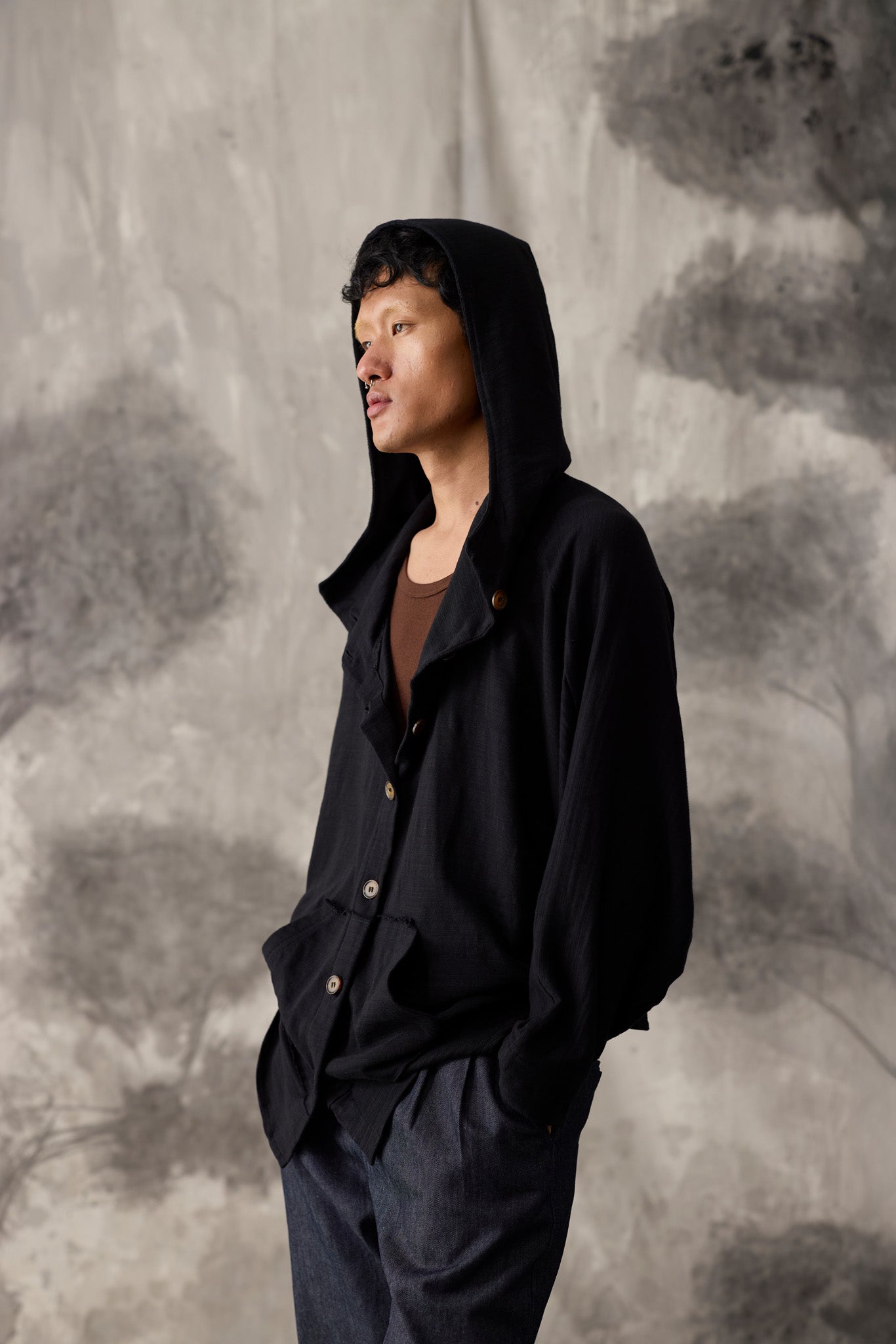 Black Dolman Hoodie - Men