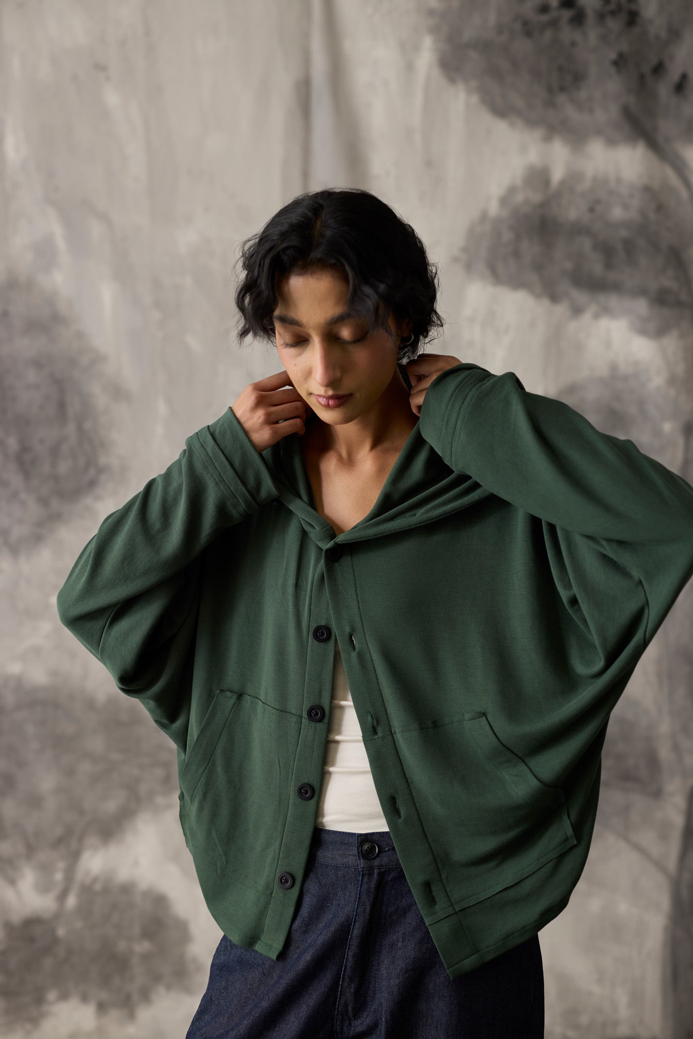 Green Dolman Hoodie - Women