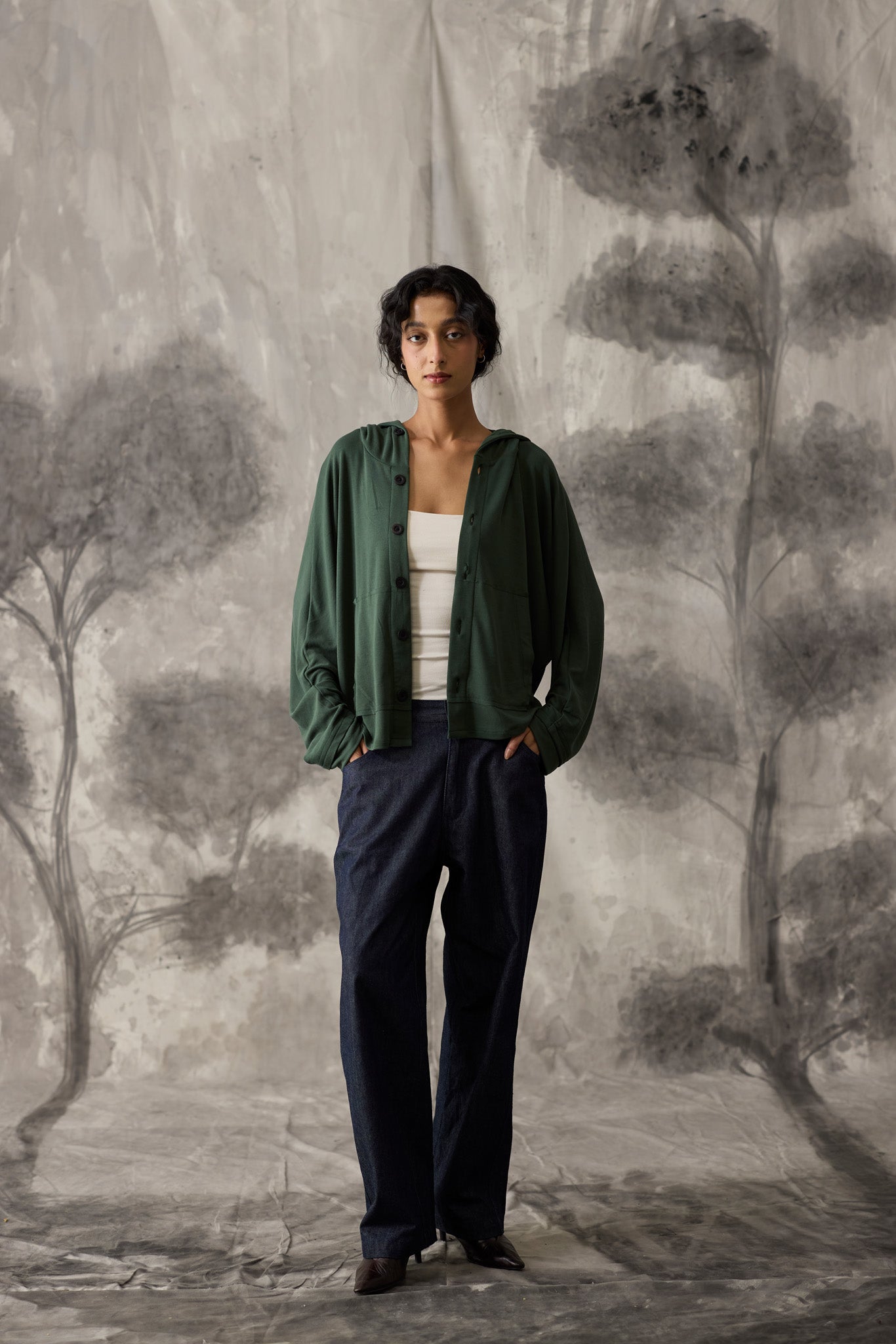 Green Dolman Hoodie - Women