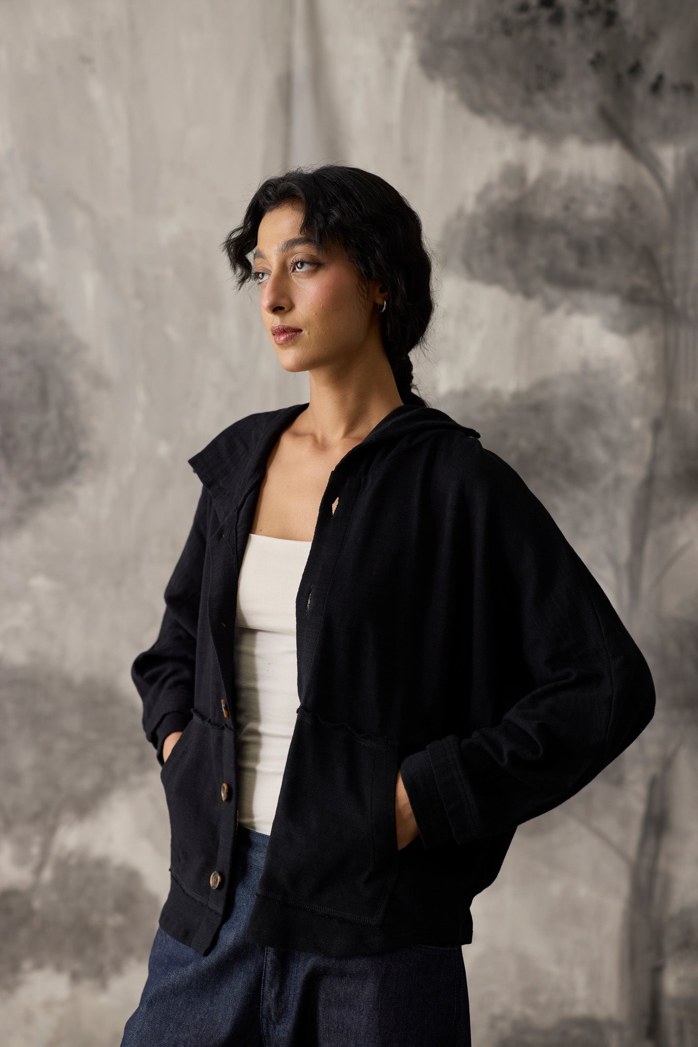 Black Dolman Hoodie - Women