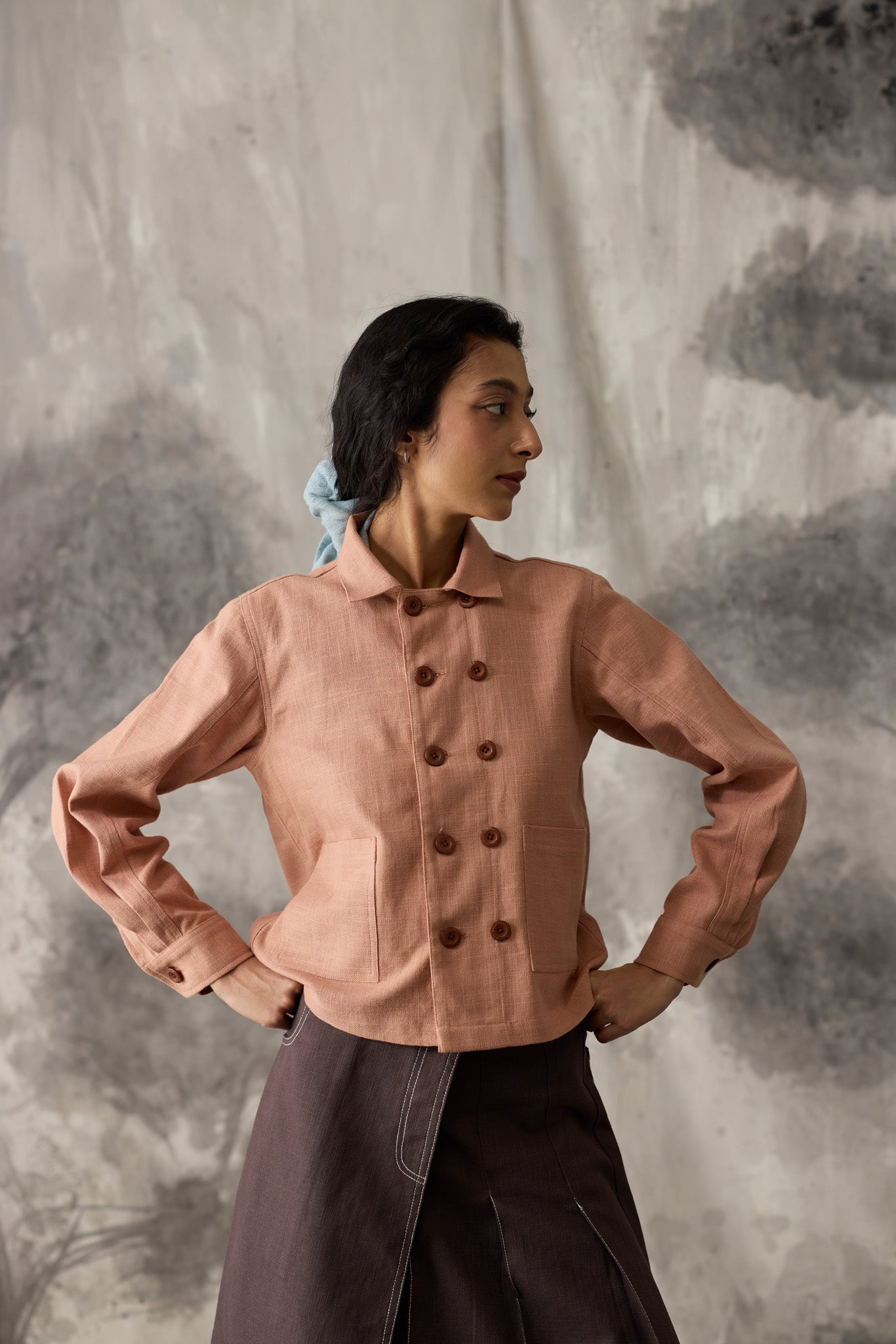 Blush Linen Work Shirt - Women