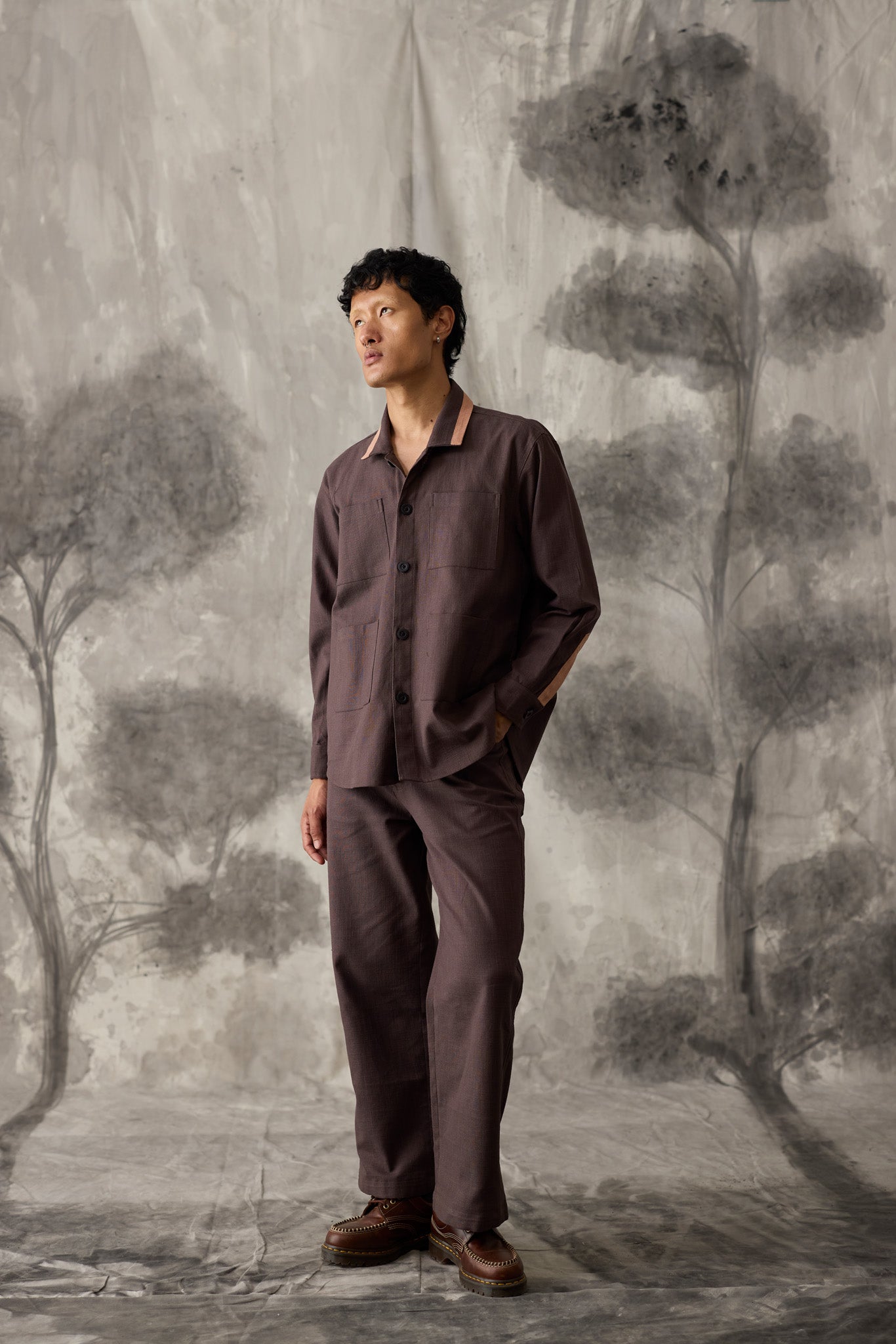 Brown Linen Overshirt - Men