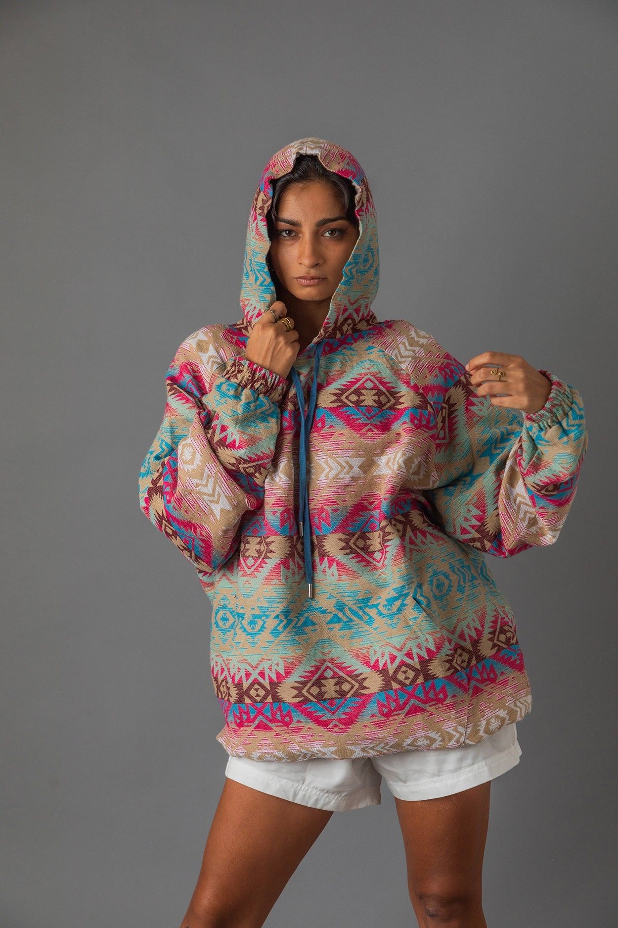 Amaranth Ikat Hoodie