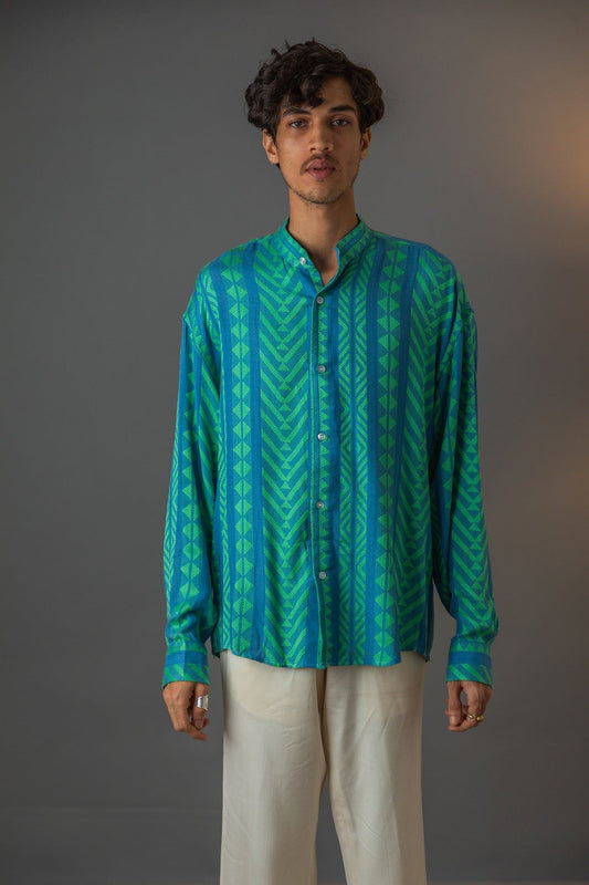 Ikat Patterned Full Sleeve Shirt