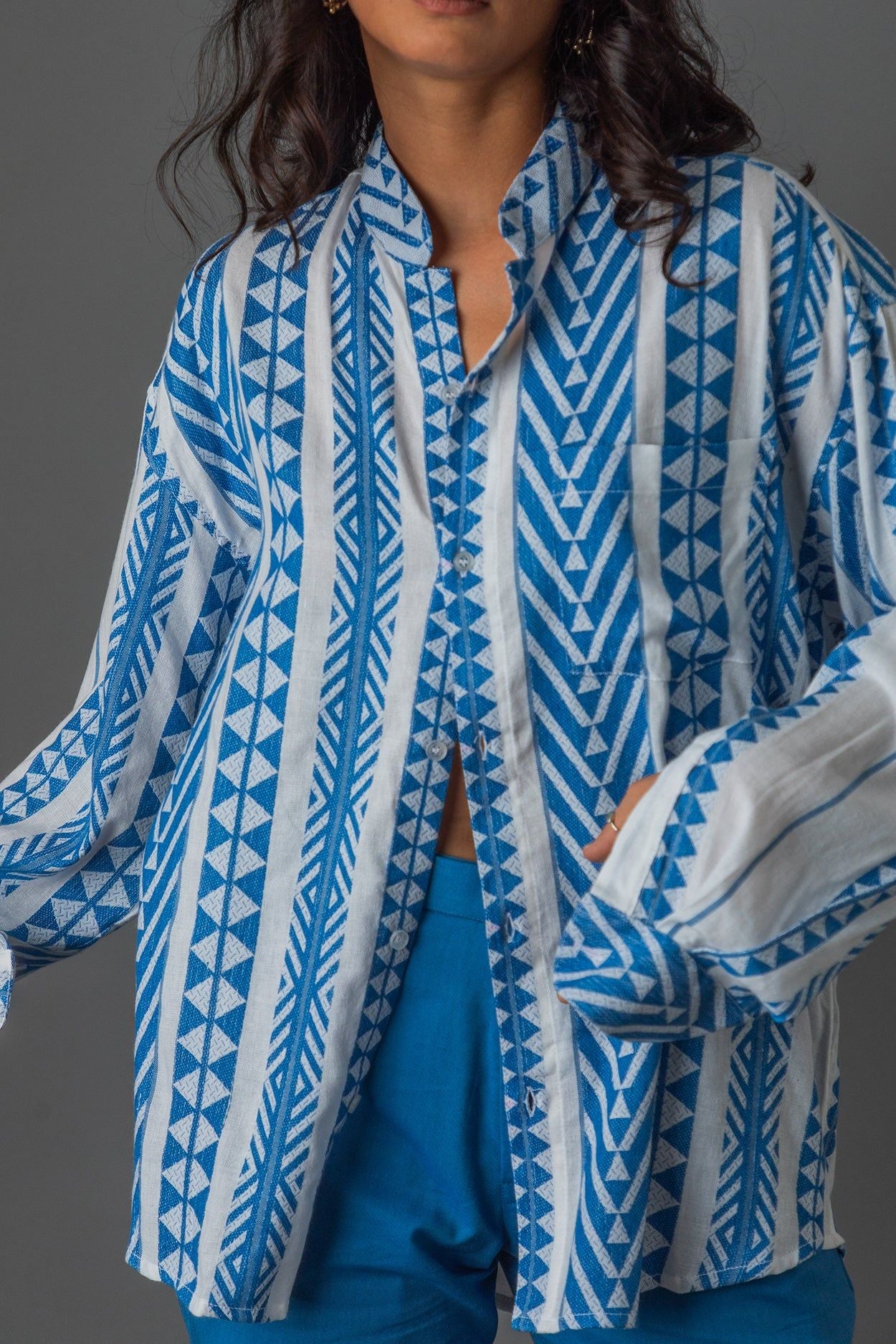 Lapis Lazuli Pattern Full Sleeve Shirt