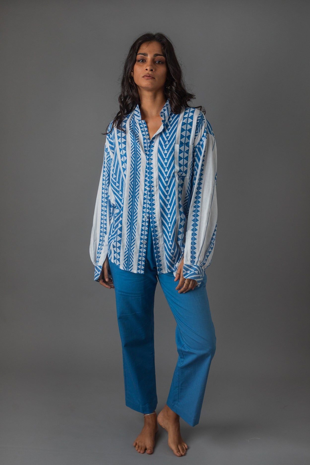 Lapis Lazuli Pattern Full Sleeve Shirt