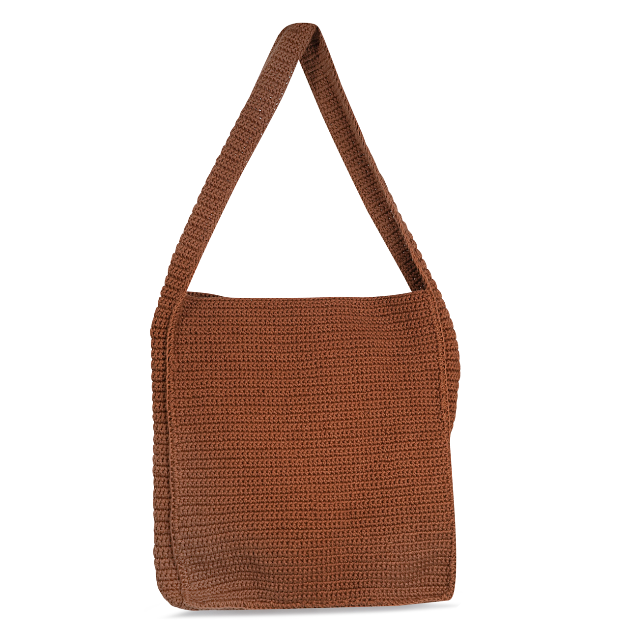 Hand Crocheted Book Bag - Mocha Brown