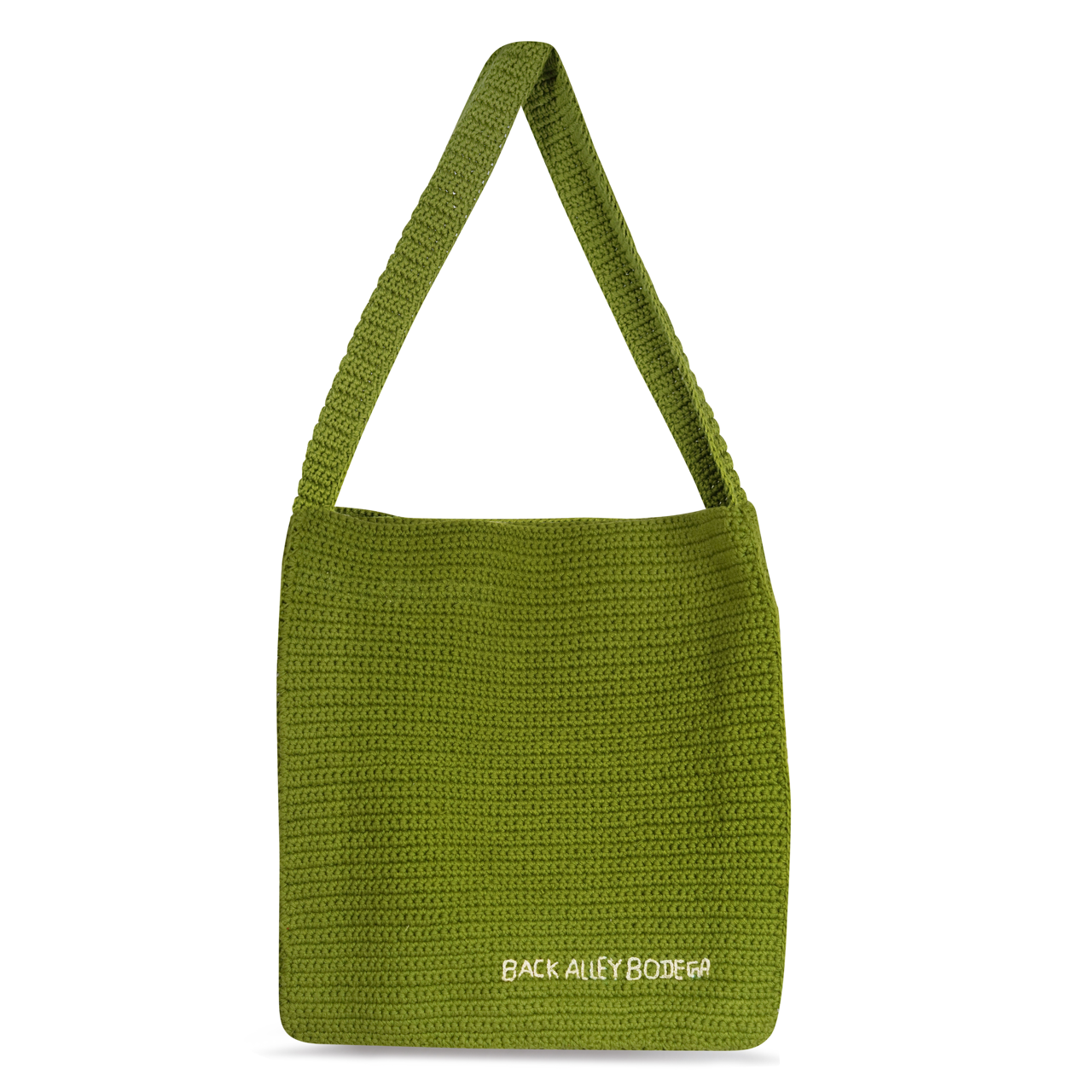 Hand Crocheted Book Bag - Olive Green