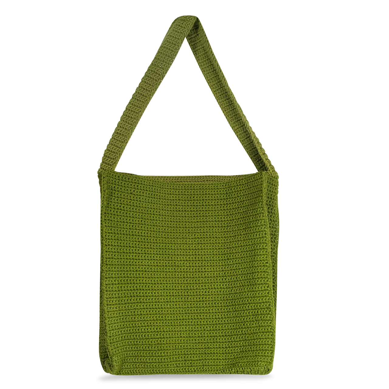 Hand Crocheted Book Bag - Olive Green