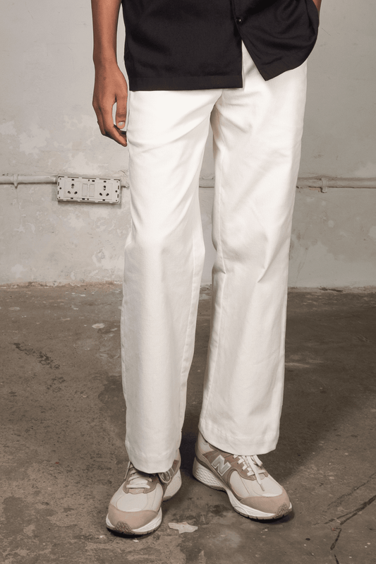 Wide Fit Pants - White