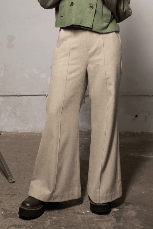 Wide Flared Pleated Pants