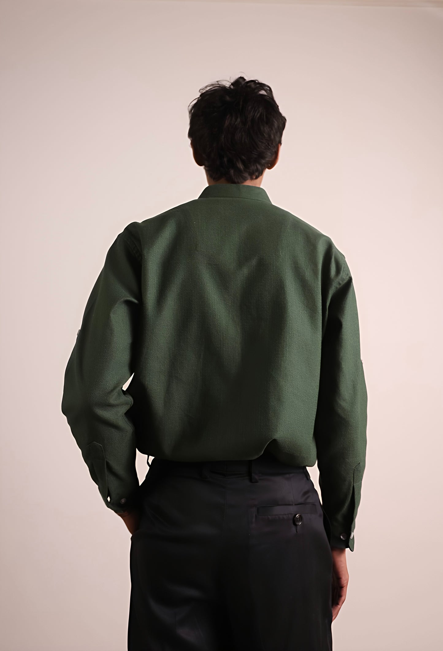 Green Press Collar Shirt