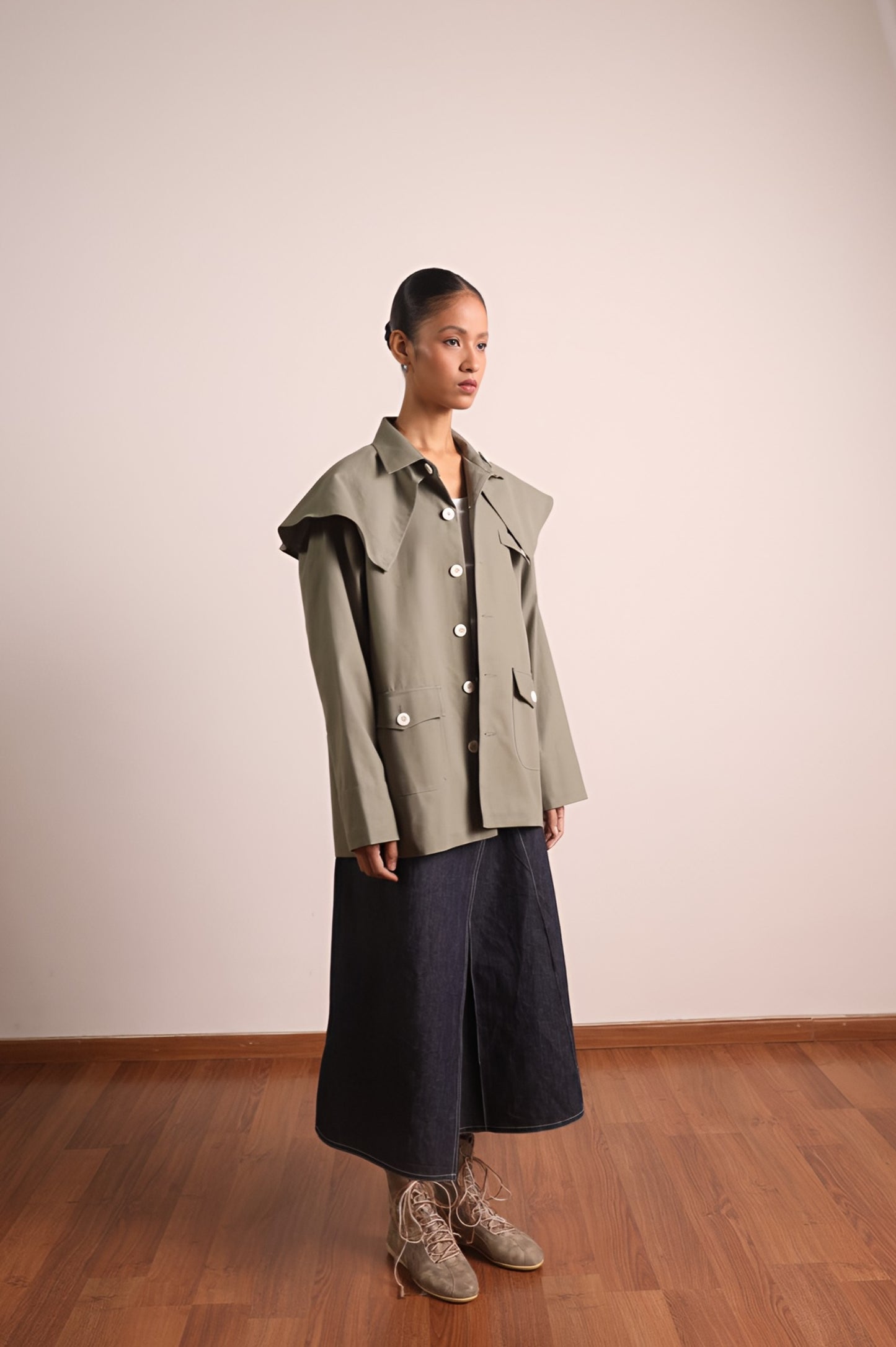 Caped Chore Shirt - Green