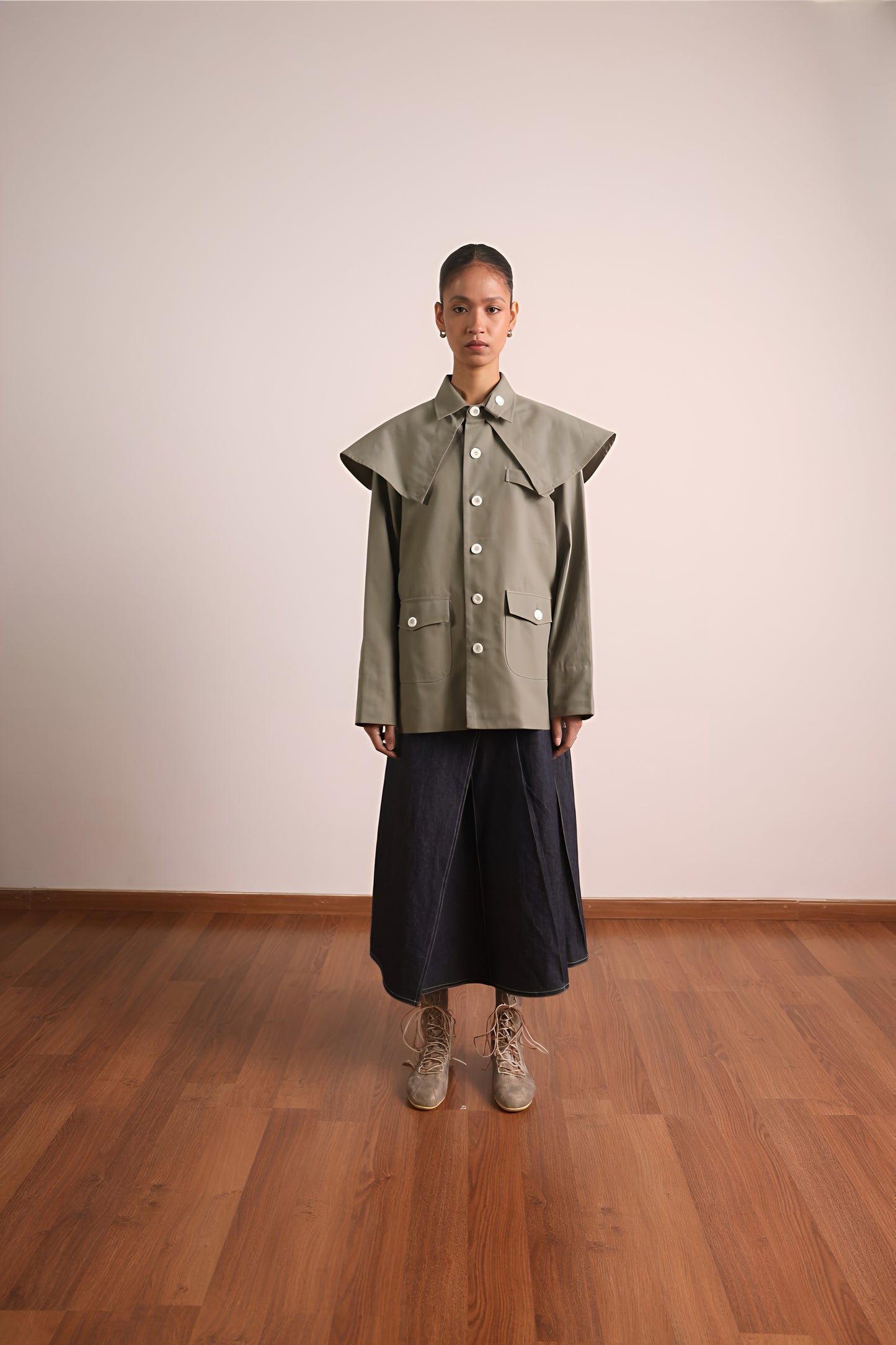 Caped Chore Shirt - Green