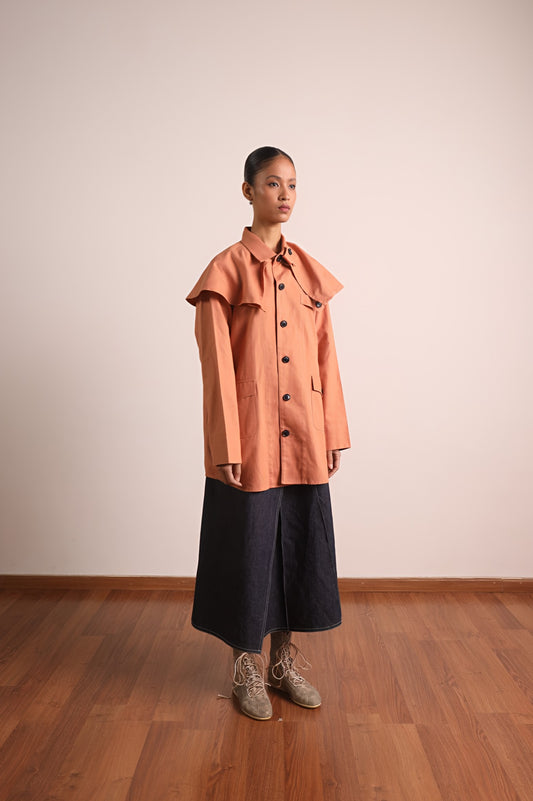 Caped Chore Shirt - Peach