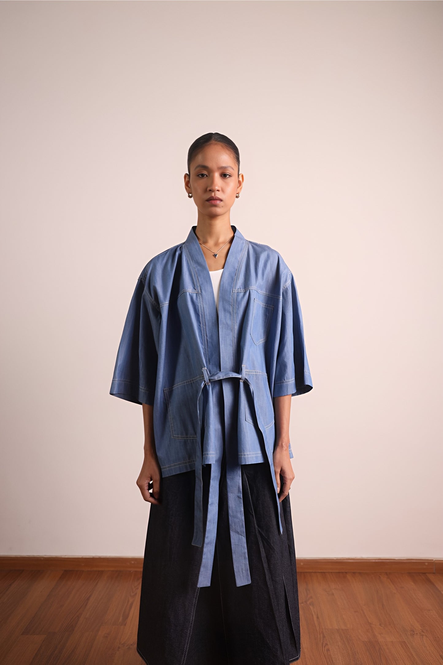 Wraparound Denim Utility Kimono