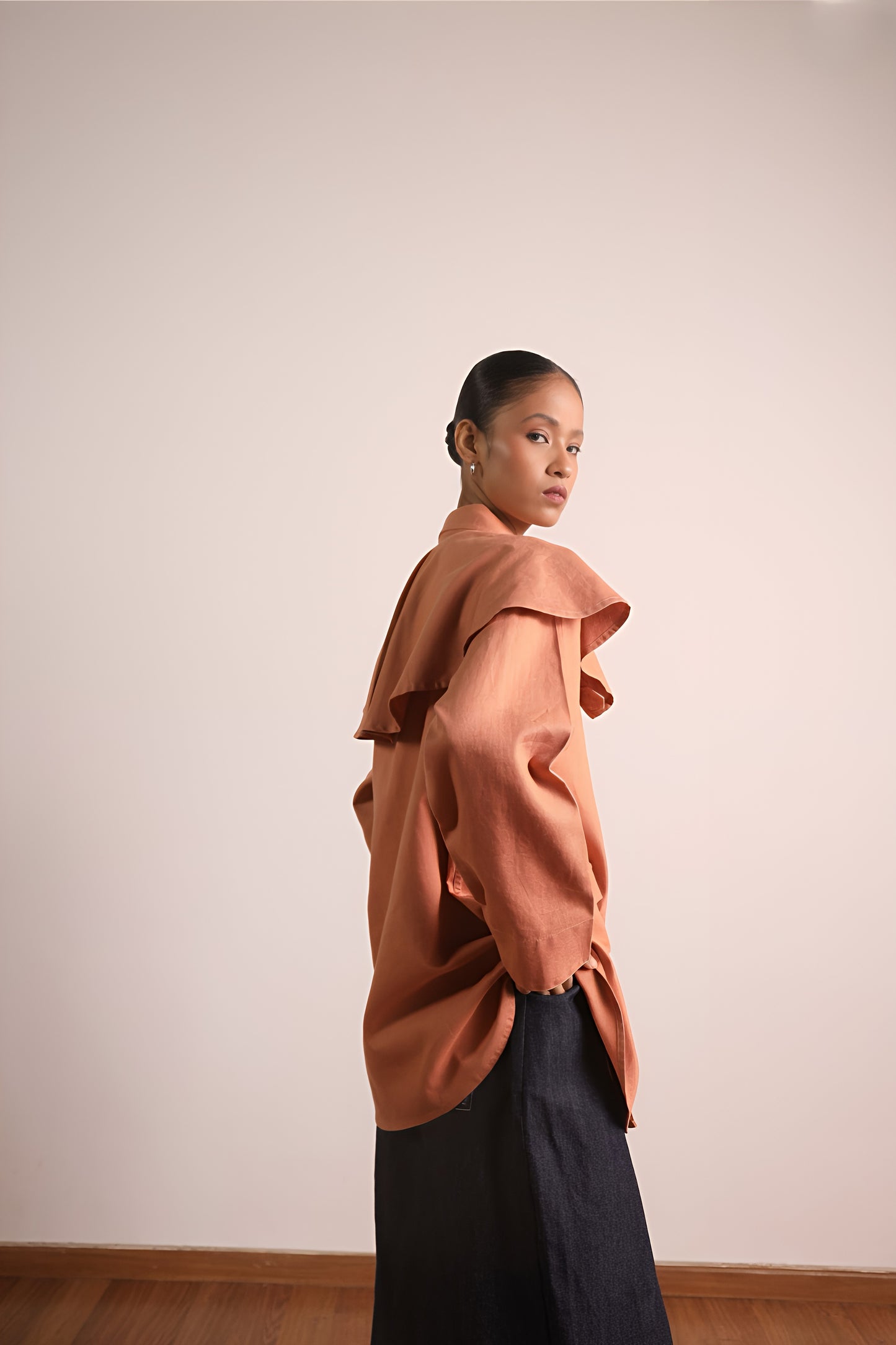 Caped Chore Shirt - Peach