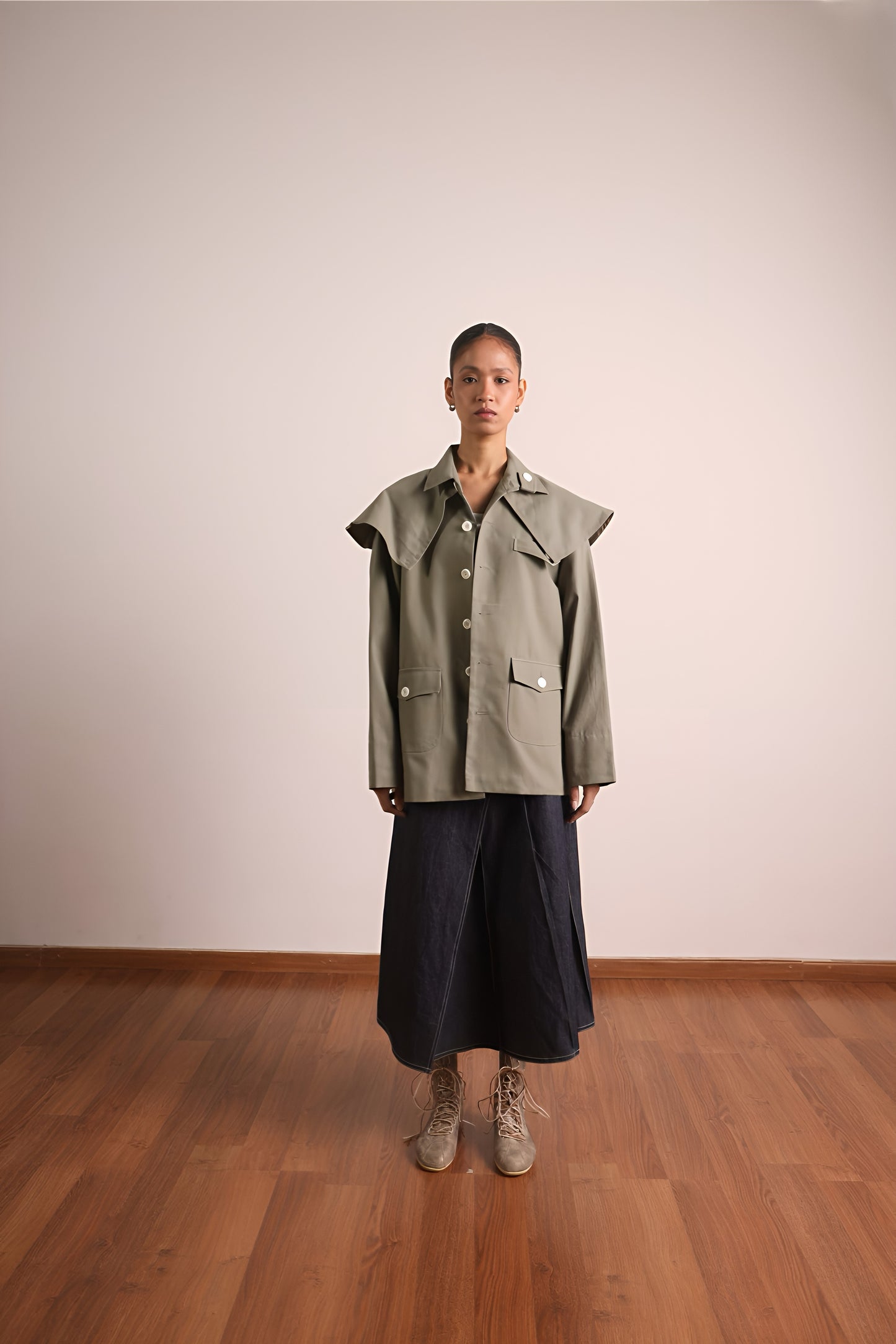 Caped Chore Shirt - Green