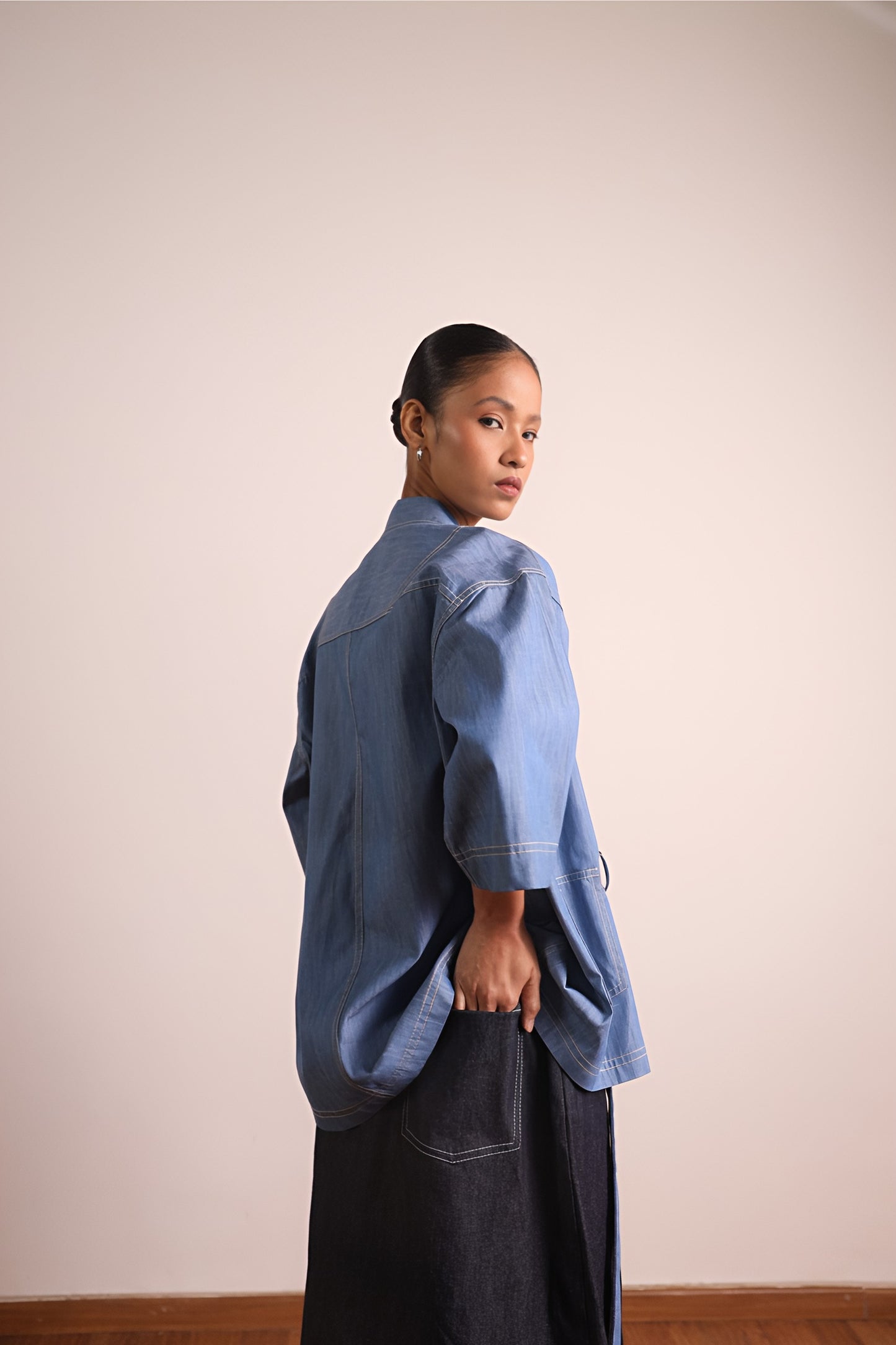 Wraparound Denim Utility Kimono