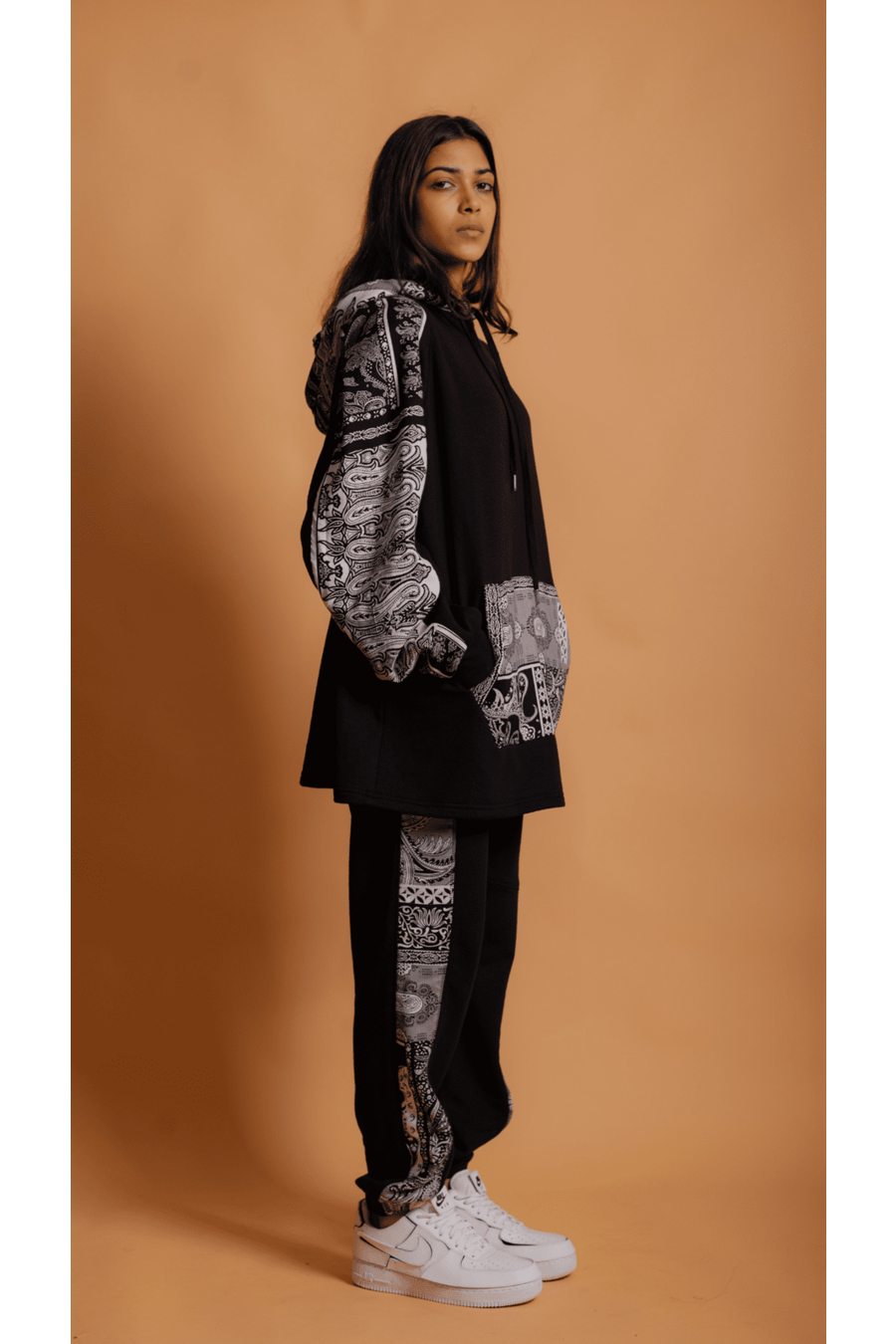 Paisley Hoodie Black Back Alley Bodega