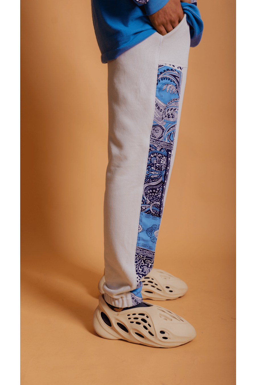 Paisley Print Joggers Blue Back Alley Bodega