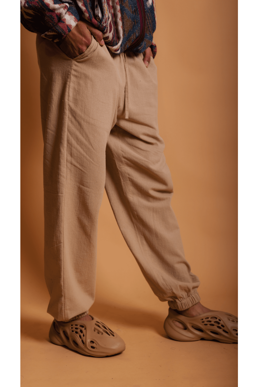 Essential Beige Cotton Jogger Pants