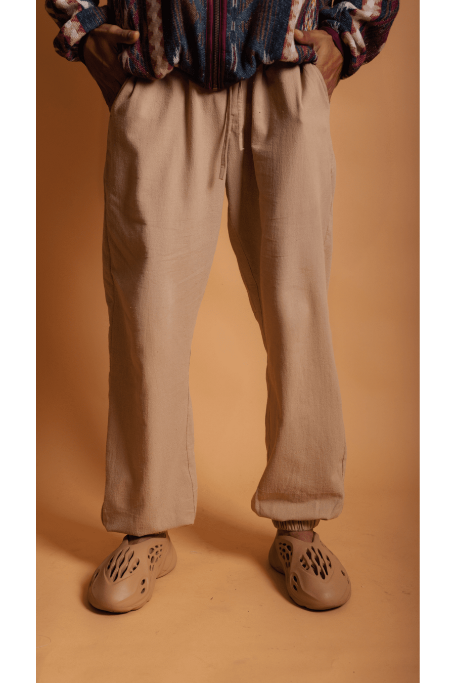 Essential Beige Cotton Jogger Pants