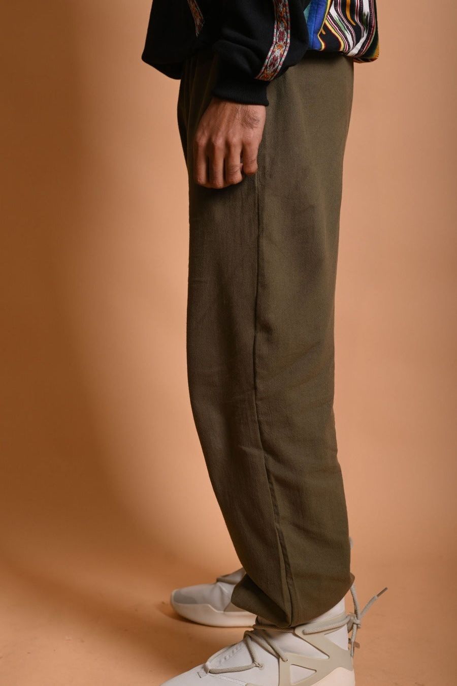 Olive Cotton Jogger Pants